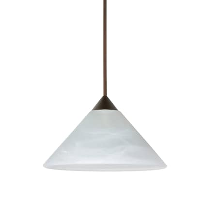 Besa Lighting Kona Cord Pendant, Marble, Bronze Finish, 1x5W LED 1XT-117652-LED-BR